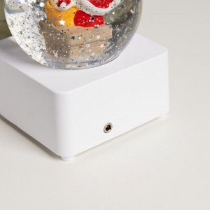 Светодиодная фигура «Шар с Дедом Морозом» 10 x 14.3 x 10 см, пластик, USB, свечение тёплое белое