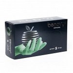 BENOVY Nitrile MultiColor, перчатки нитриловые, ЗЕЛЕНЫЕ,  S, 50 пар/уп