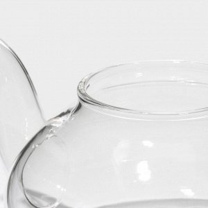 Чайник стеклянный заварочный с металлическим ситом Доляна «Элегия», 600 мл, 19x13x12,5 см