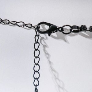 Набор 2 предмета: серьги, колье «Вернисаж» капля, цвет изумрудный в чёрном металле, 30 см