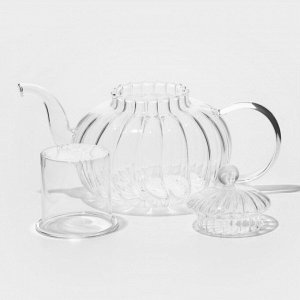 Чайник заварочный со стеклянной крышкой и ситом «Диана», 1 л