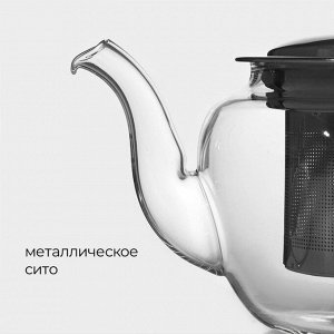 Заварочный чайник Magistro «Калиопа», 250 мл, 15?8?9 см, металлическое сито, стекло