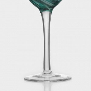 Бокал стеклянный «Эмеральд», 350 мл, 8,5x22 см, цвет бирюзовый