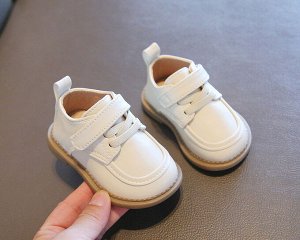 Туфли детские из эко-кожи на шнурках, кремовые