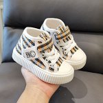 Детские высокие текстильные кеды, на шнуровке и липучке