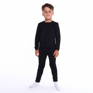 Термобельё детское (лонгслив, брюки), цвет чёрный, рост 110 см