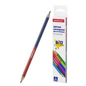 Карандаши 12 цв "ErichKrause Bicolor.Basic" двусторон.,трехгранные