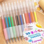 Ручки желейные 3D Jelly Pen (набор 6 шт.) для творчества, с автоматическим механизмом, гелевая паста, прозрачный корпус