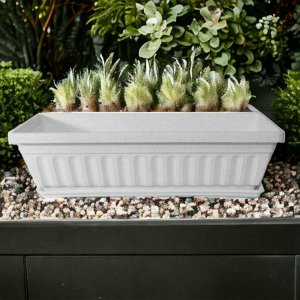 Ящик балконный для растений (с поддоном) 500х160х130(H) мм мрамор, пластиковый