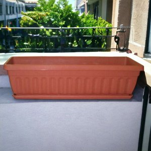 Балконный ящик для цветов (с поддоном), терракотовый 50 см пластиковый