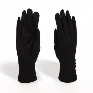 Перчатки жен 24*0,3*8,5 см, замша, безразм, без утеплителя, 3 пуговки, черный