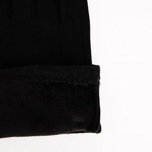 Перчатки жен 24*0,3*8,5 см, замша, безразм, без утеплителя, 3 пуговки, черный