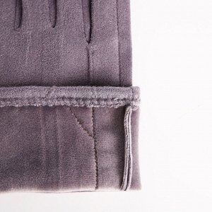 Перчатки жен 24*0,3*8,5 см, замша, безразм, без утеплителя, 3 пуговки, св-серый