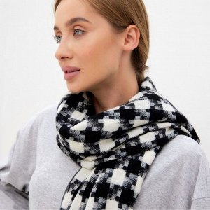 Шарф зимний с кистями MINAKU 65*180 + 8 см клетка
