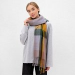 Шарф зимний с кистями MINAKU 65*180 + 8 см  клетка