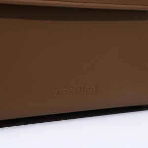 Сумка-мессенджер TEXTURA на магните, наружный карман, цвет коричневый