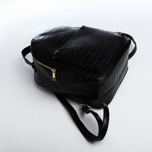 СИМА-ЛЕНД Рюкзак женский из искусственной кожи на молнии, 1 карман, цвет чёрный