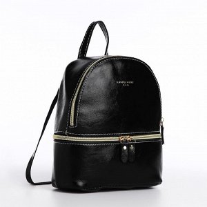 Мини-рюкзак из искусственной кожи на молнии, цвет чёрный