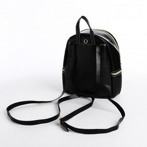 СИМА-ЛЕНД Мини-рюкзак из искусственной кожи на молнии, цвет чёрный