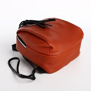Мини-рюкзак женский из искусственной кожи на молнии, цвет коричневый