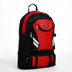 СИМА-ЛЕНД Рюкзак туристический на молнии, 4 наружных кармана, цвет красный/чёрный