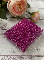 Бисер китайский фуксия металлик 6/0 50г