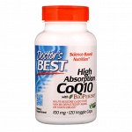 Doctors Best, CoQ10, с BioPerine, 100 мг, 120 овощных капсул
