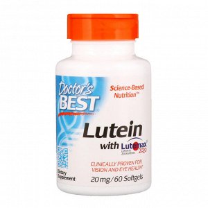 Doctors Best, Lutein with Lutemax 2020, 20 mg, 60 Softgels