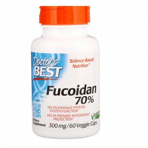 Doctors Best, Фукоидан Best Fucoidan 70%, 60 вегетарианских капсул
