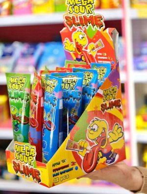 Жидкая конфета со вкусом яблока Mega Sour Slim 120 гр