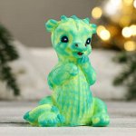 Фигурное мыло &quot;Дракончик лапы вверх&quot; зеленое, 65гр