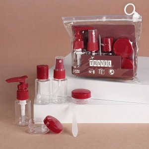 ONLITOP Набор для хранения, в чехле, 6 предметов, цвет прозрачный/бордовый