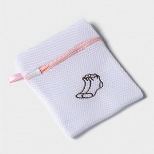 Мешок для стирки носков Доляна, 17x20 см, трехслойный, крупная сетка, цвет МИКС