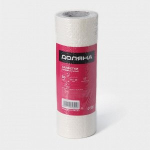 Салфетки для уборки Доляна, рулон, многоразовые, безворсовые, 50 шт., 25x25 см, белые