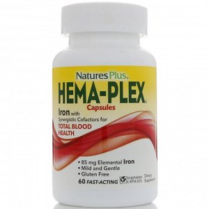 Natures Plus, Hema-Plex, 60 вегетарианских капсул