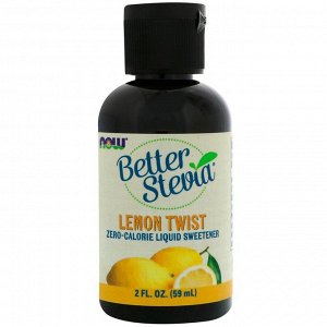 Now Foods, Better Stevia Liquid, Zero-Calorie Liquid Sweetener, Lemon Twist, 2 fl oz (59 ml)