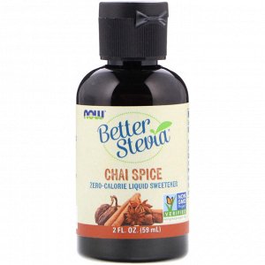 Now Foods, Better Stevia, Liquid Sweetener, Chai Spice, 2 fl oz (59 ml)