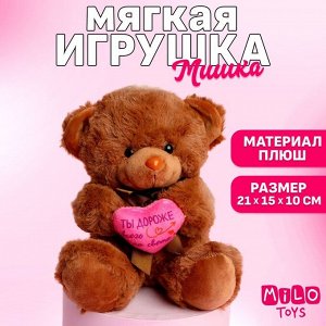 Мягкая игрушка «Ты дороже всего на свете», медведь, цвета МИКС