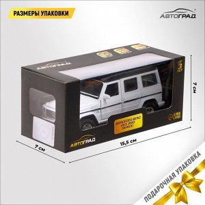 Машина металлическая MERCEDES-BENZ G63 AMG, 1:32, открываются двери, инерция, цвет белый