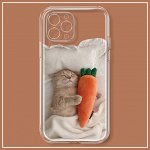 Прозрачный чехол на iPhone, с принтом