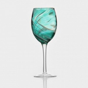 Бокал стеклянный «Эмеральд», 350 мл, 8,5?22 см, цвет бирюзовый