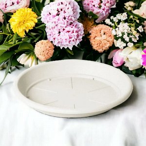 Поддон для цветочного горшка пластиковый, диаметр верха 140 мм, цвет белый