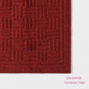 Коврик придверный Доляна, без окантовки, влаговпитывающий, 38x58 см, красный
