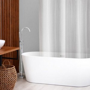 Штора для ванной SAVANNA «Квадраты», 180x180 см, PEVA, цвет белый