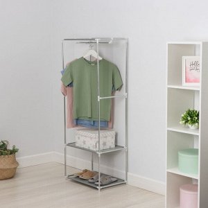Вешалка - стойка напольная для одежды LaDо́m, 2 полки, 55x36x140 см, цвет белый