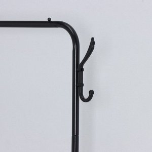 Вешалка - стойка напольная для одежды LaDо́m, с полками для хранения, 60x26x160 см, чёрная
