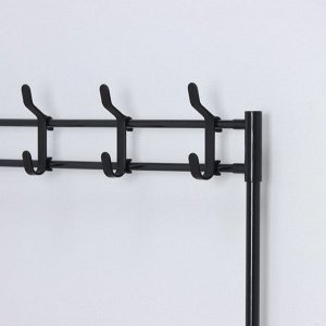 Вешалка - стойка напольная для одежды LaDо́m, полки для обуви, 4 яруса, 60x26x155 см, чёрная