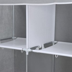 Шкаф тканевый каркасный, складной LaDо?m, 83?45?160 см, цвет серый