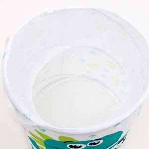 Корзина для хранения игрушек «Дино», 50 х 40 см, белая, зелёная