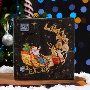 Салфетки бумажные Home Collection «Новогодний кортеж», 3 слоя, 33x33 см, 20 шт.